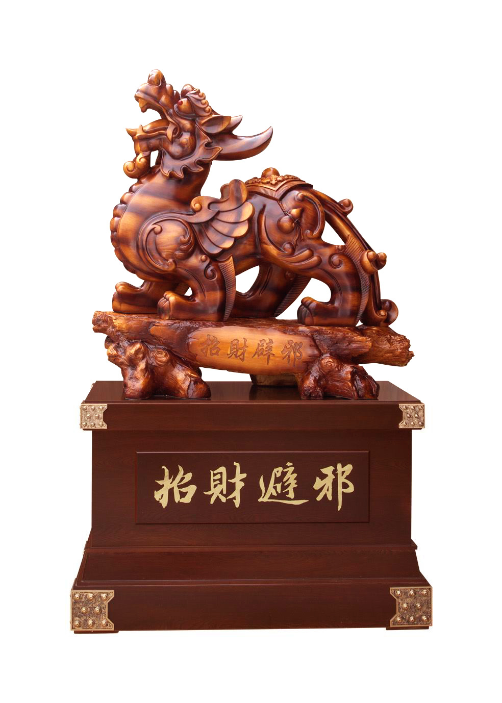 開光招財(cái)貔貅擺件 大型鎮(zhèn)宅辟邪木雕工藝品探秘